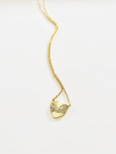 Sterling Silver Gold Starburst Heart Necklace