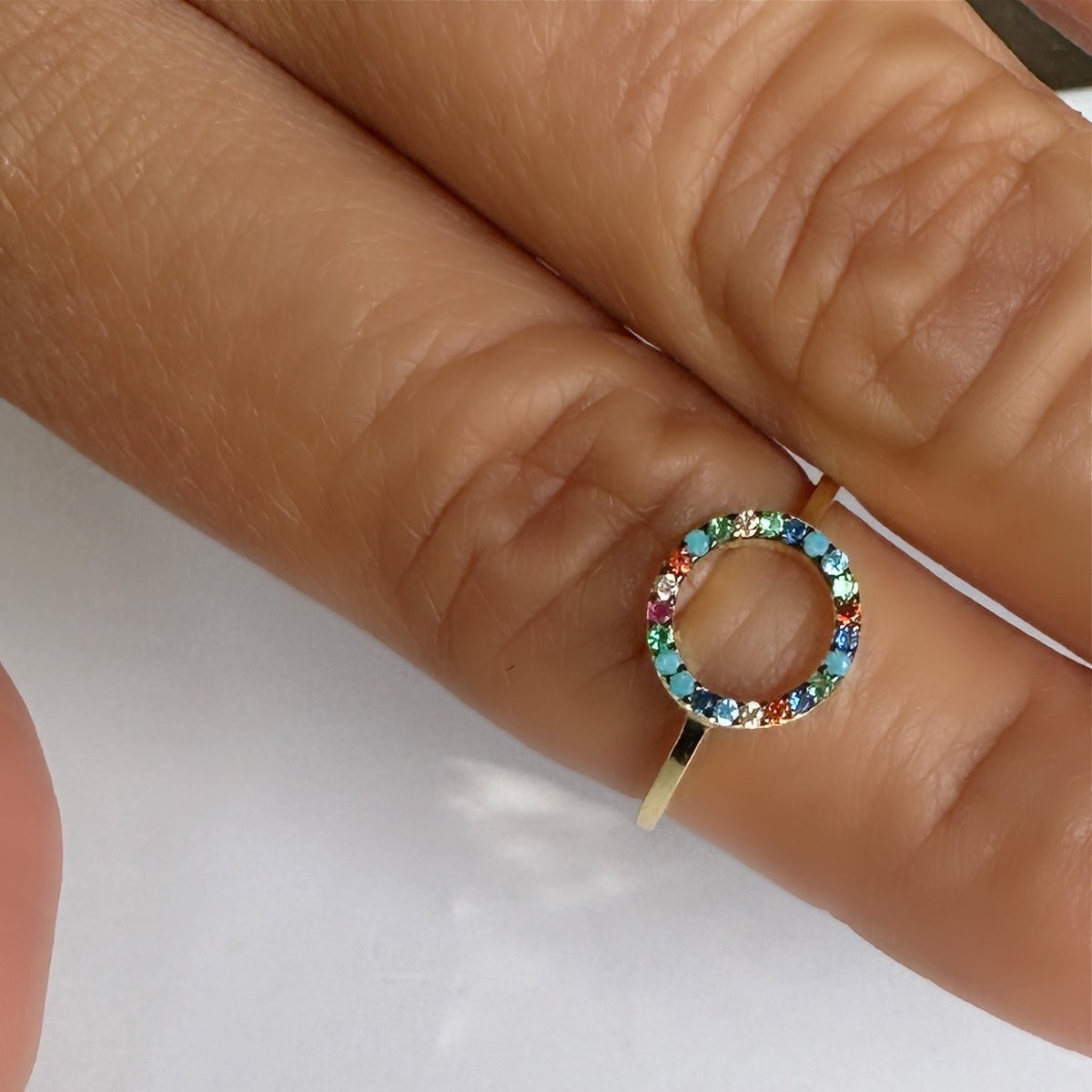 Sterling Silver Circle of Life is a Rainbow Ring Lily Max LLC