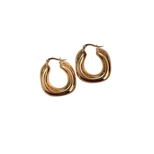 Load image into Gallery viewer, A Bit Squarish Chunky Hoop Earrings