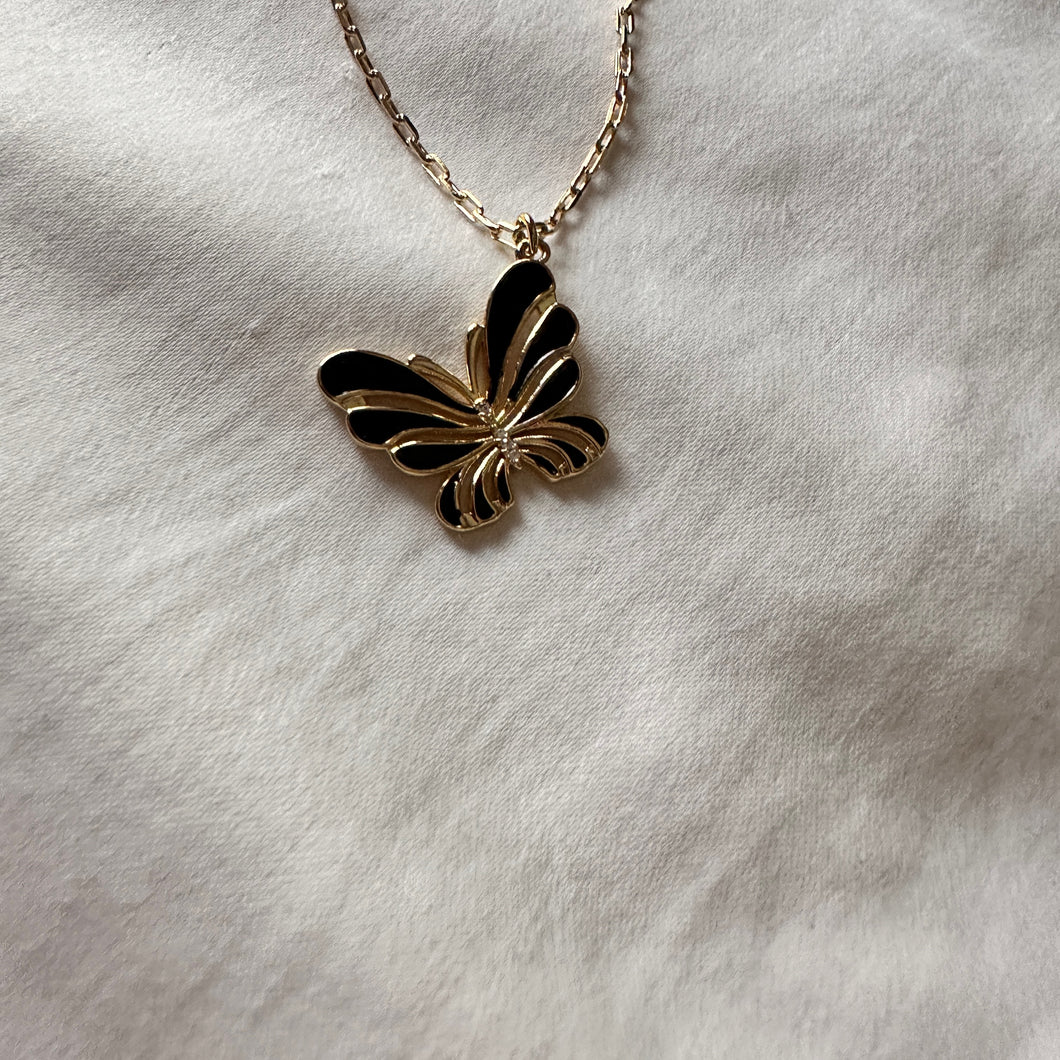 Enamel Butterfly Necklace