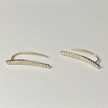 Load image into Gallery viewer, Always Forward Sterling Silver Gold Tone Climber Earrings