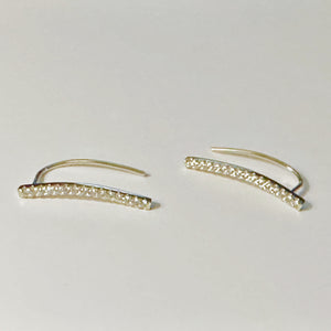 Always Forward Sterling Silver Gold Tone Climber Earrings