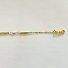 Load image into Gallery viewer, Sterling Silver Gold Plated CZ and Dashes Bracelet