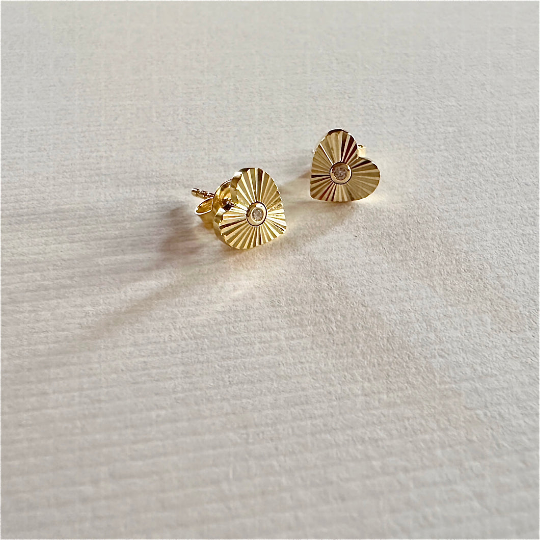 Starburst Heart Stud Earrings