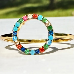 Sterling Silver Circle of Life is a Rainbow Ring