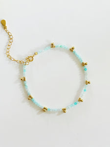 Golden Glamour Colorful Bead and Gold Bracelet