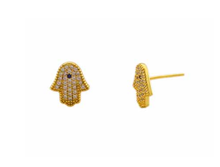 Load image into Gallery viewer, Sterling Silver Hamsa Protector Earrings