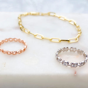 Sterling Silver Gold Plated Link Chain Bracelet