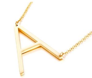 Be Bold Silver/Gold Tone Block Letter Necklace - A
