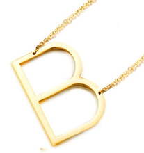 Load image into Gallery viewer, Be Bold Silver/Gold Tone Block Letter Necklace - B