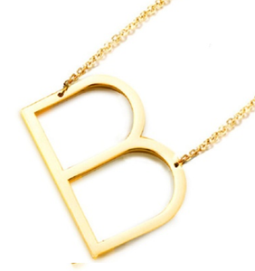 Be Bold Silver/Gold Tone Block Letter Necklace - B