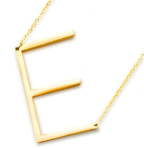 Be Bold Silver/Gold Tone Block Letter Necklace - E
