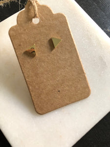 Gold Tone Tri Earrings
