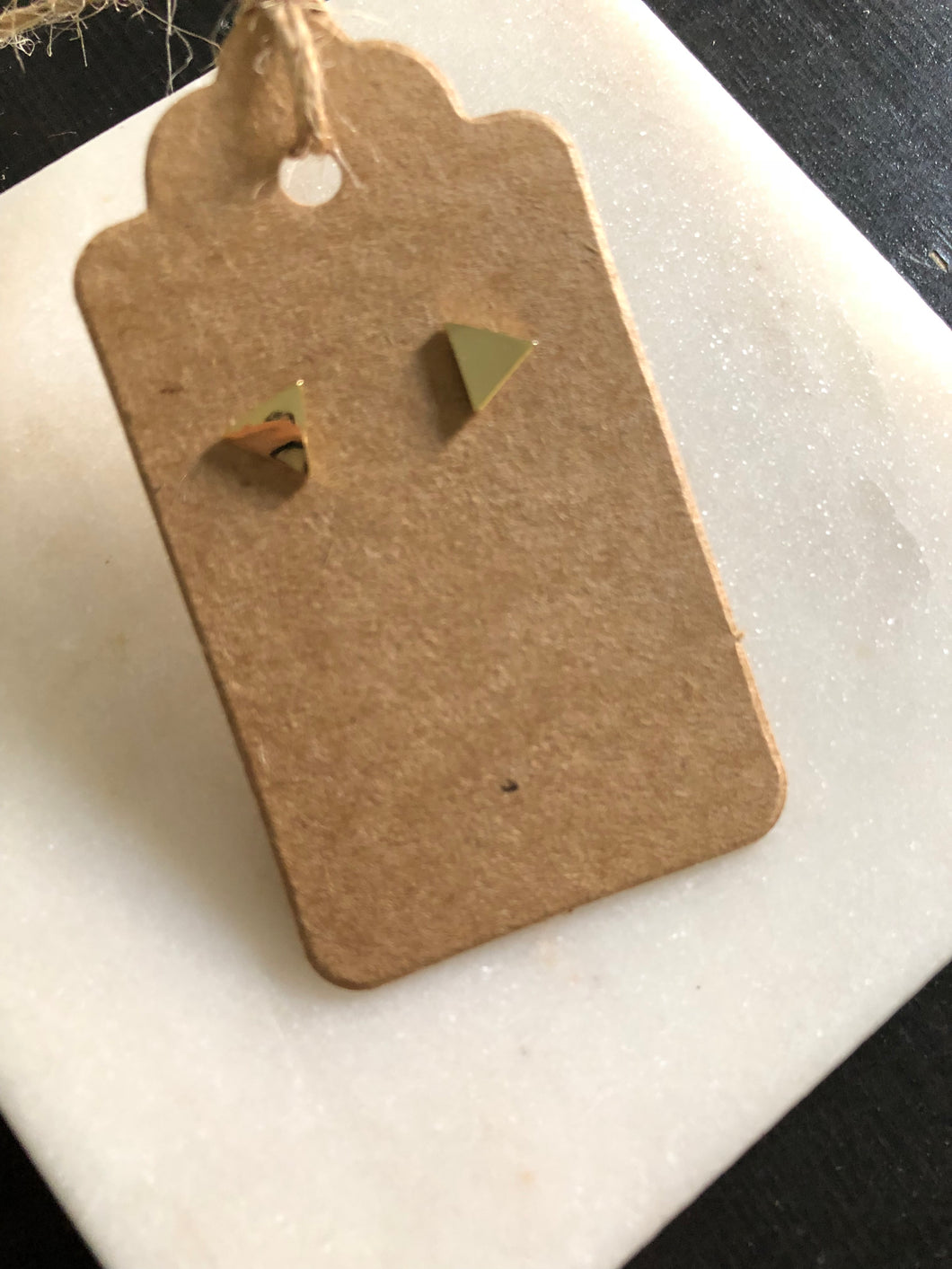 Gold Tone Tri Earrings