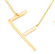Load image into Gallery viewer, Be Bold Silver/Gold Tone Block Letter Necklace - F