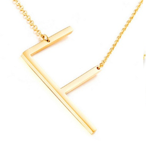 Be Bold Silver/Gold Tone Block Letter Necklace - F