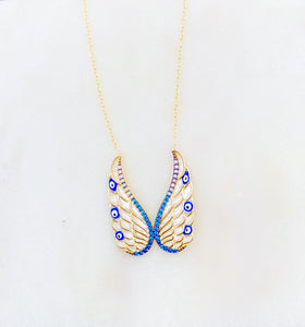 Sterling Silver Gold Plated Angel Butterfly Wings Necklace