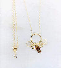 Load image into Gallery viewer, Sterling Silver Gold Plated Charmer Necklace