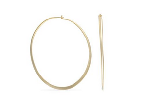 925 Sterling Silver/14 Karat Gold Plated Fabulous Hoop Earrings
