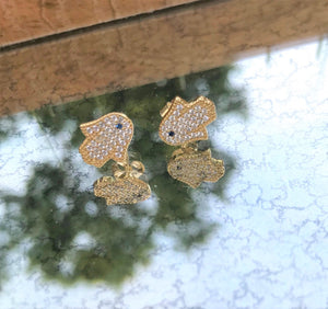 Sterling Silver Hamsa Protector Earrings