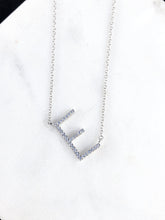 Load image into Gallery viewer, Petite Silver CZ Initials - E