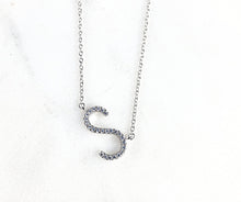 Load image into Gallery viewer, Petite Silver CZ Initials - S