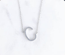 Load image into Gallery viewer, Petite Silver CZ Initials - C