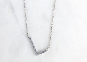 Petite Silver CZ Initials - L