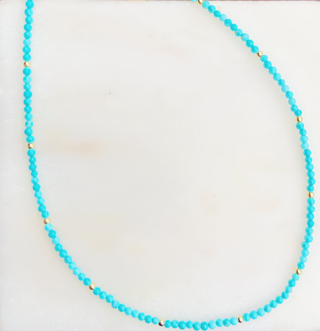 Sterling Silver Gold Plated Turquoise Choker