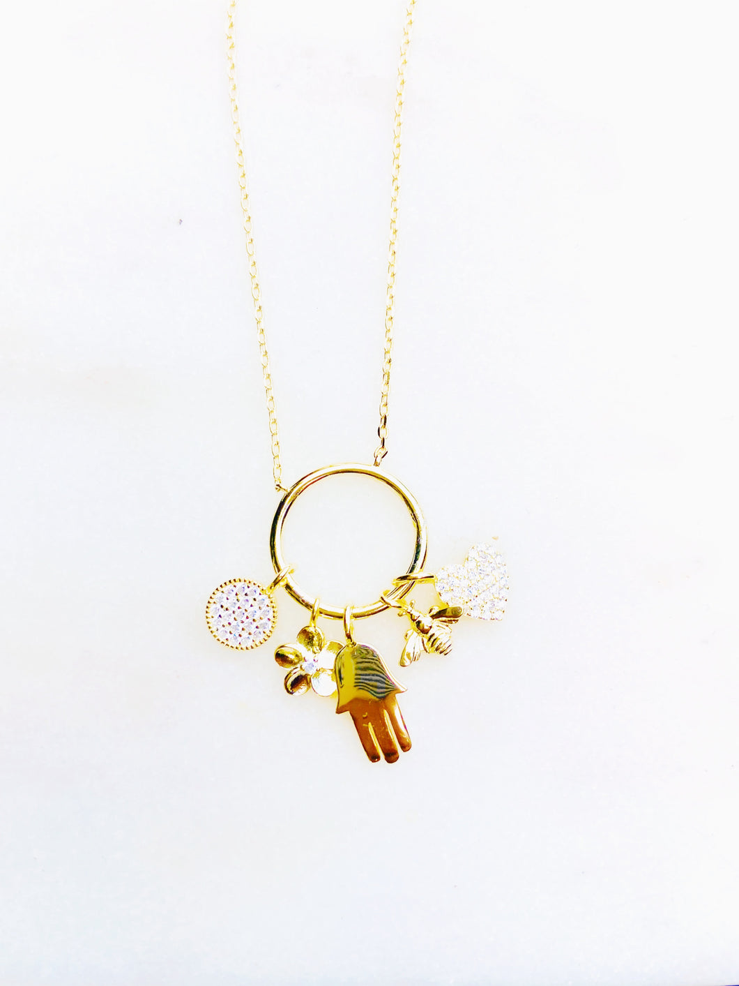 Sterling Silver Gold Plated Charmer Necklace