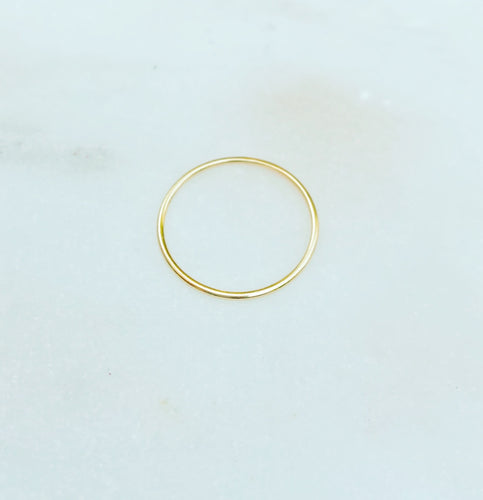 Sterling Silver Gold Plated Dainty Plain Band Ring