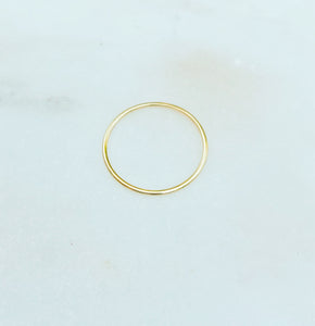 Sterling Silver Gold Plated Dainty Plain Band Ring