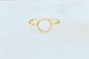 Sterling Silver Gold Plated  Dainty Circle of Life Ring