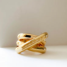 Load image into Gallery viewer, Bold Liquid Gold Criss Cross Infinity Ring