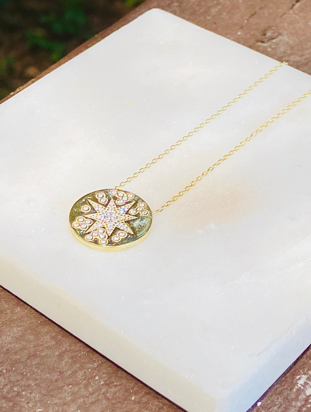 Sterling Silver Gold Plated You Are The Spark Coin Medallion Necklace