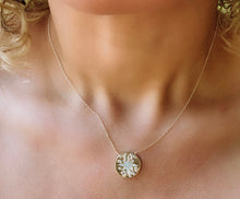 Load image into Gallery viewer, Sterling Silver Gold Plated You Are The Spark Coin Medallion Necklace