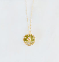Load image into Gallery viewer, Sterling Silver Gold Plated Hamsa Your Protector Medallion Necklace