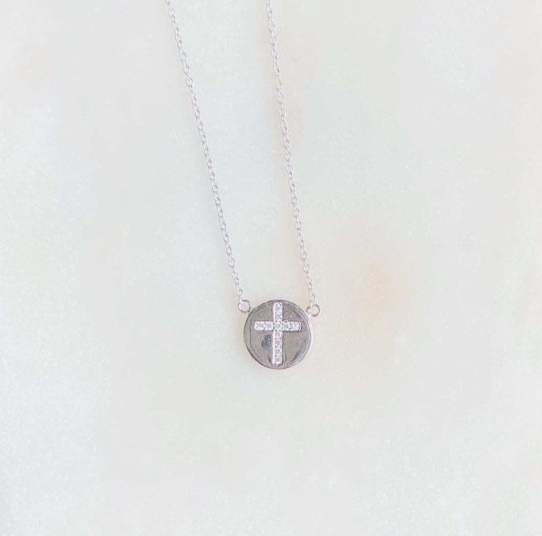 Sterling Silver Faith Medal Necklace