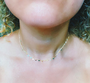 Sterling Silver Square Shimmy Choker - Gold Plated Sterling SIlver