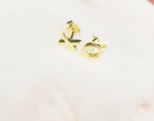Load image into Gallery viewer, Sterling Silver XOXO Earrings - Gold Tones / none