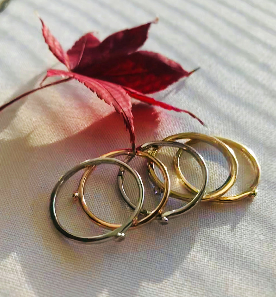 5 RING STACK ALL STERLING SILVER ROSE GOLD AND GOLD PLATED