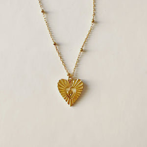 Rays of Sunshine Rosary Heart Necklace