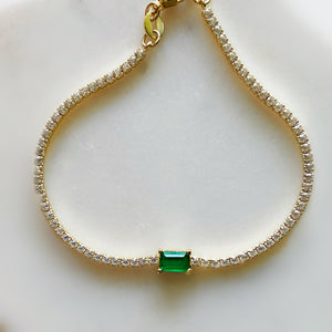 Esmeralda Emerald Cut Line Bracelet