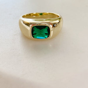 The Max Signet Emerald Cut Birthstone Ring