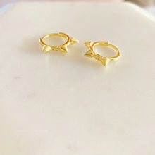 Load image into Gallery viewer, Gold Plated Spiked Huggie Mini Hoop Earrings