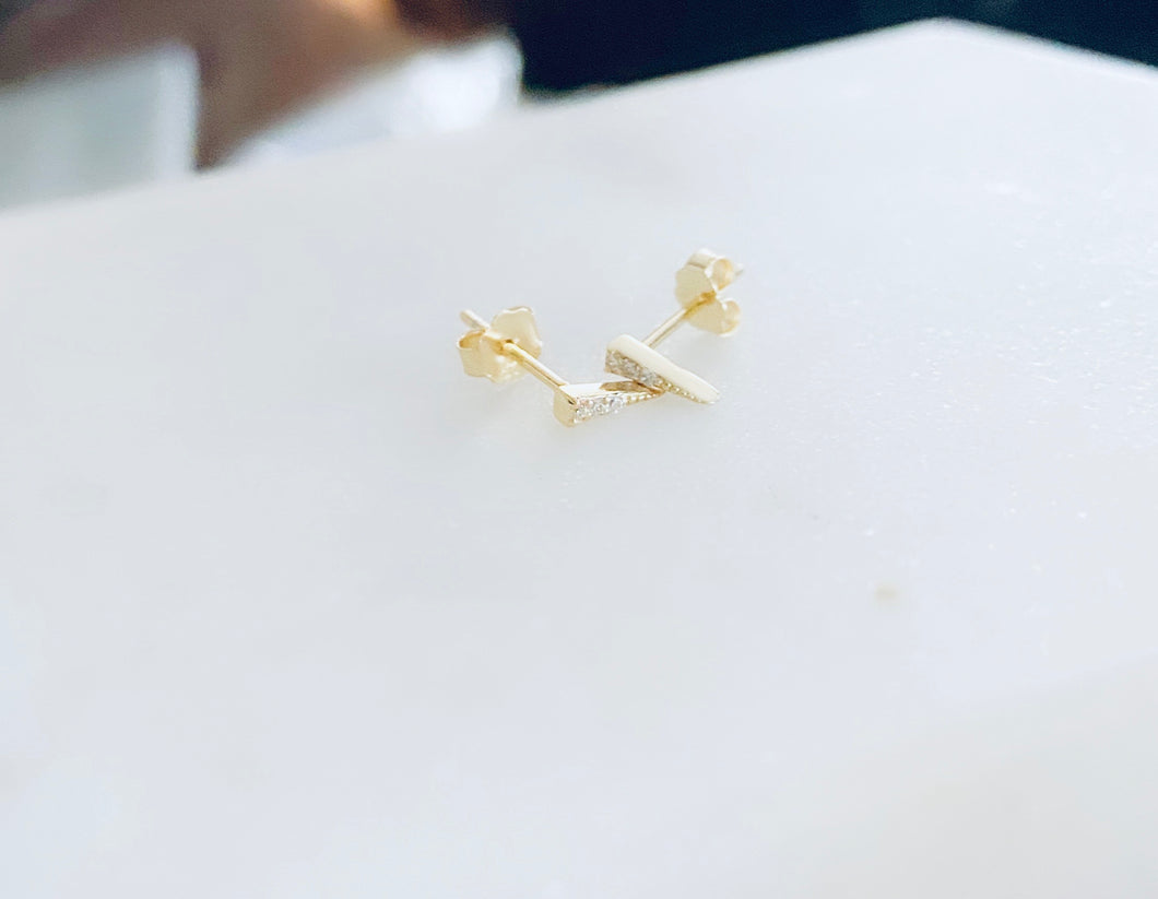 Tiny Small Sterling Silver Pointy Studs