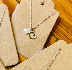Sterling Silver Double Heart Necklace