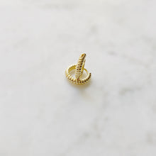 Load image into Gallery viewer, Sterling Silver Gold Plated Mini Twisted  Huggie Hoops