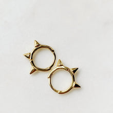 Load image into Gallery viewer, Gold Plated Spiked Huggie Mini Hoop Earrings