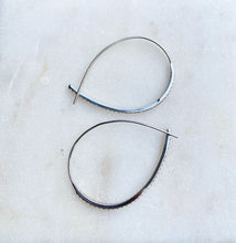 Load image into Gallery viewer, Sterling Silver CZ Modern Hoop Earrings